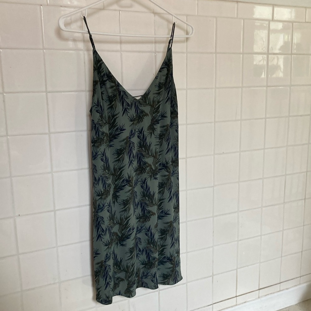 Wilfred mini dress size small. Green moss/sage colour with leaf pattern.